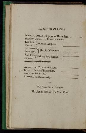 Photo of Dramatis Personnae (printed) from Aldegitha